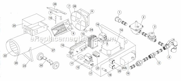 Page A Diagram and Parts List for S405  Sure Flame Heater